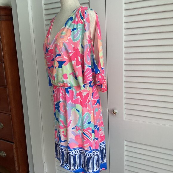 Lilly Pulitzer Gabrielle Caftan Dress Size M Multi Playa Hermosa Print Floral Sl - Picture 4 of 15